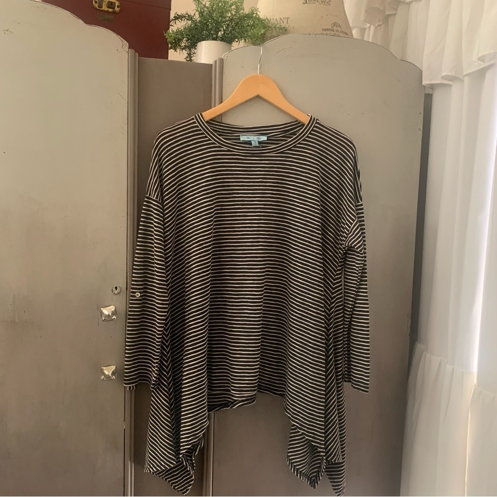 She + Sky Monochrome Striped Top